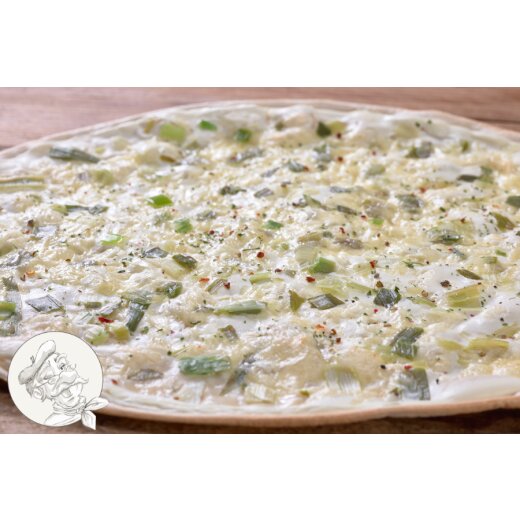 Tarte flambée surgelée fromage, poireau