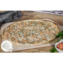 Tarte flambée surgelée saumon, aneth