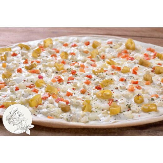 TK-Flammkuchen "Käse, Peperoni" Oval ca. 38 x 29 cm 1 Stück